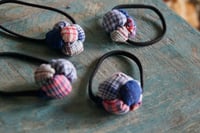 Image 3 of  Fabric Decorated Hair Tie – Vintage Fabric Handmade Hair Accessory