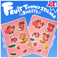 Fruit themed LMK sticker sheets ☆ 6 IN STOCK