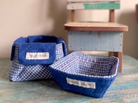 Image 1 of Handmade Fabric Jewellery Dish and Small Accessory Basket Set