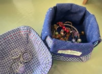 Image 4 of Handmade Fabric Jewellery Dish and Small Accessory Basket Set