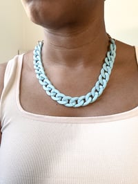 Image 2 of Matte Curb Chain Necklace in Sky