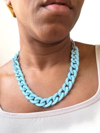 Image 1 of Matte Curb Chain Necklace in Sky