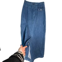 Image 5 of Women's Christopher & Banks Vintage Denim Maxi Skirt, 100% cotton, SZ 4