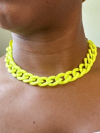 Image 3 of Matte Curb Chain Choker in High Vis