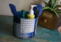 Image 5 of  Round Patchwork Fabric Storage Basket – Vintage Fabric, Slow Stitches
