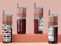 Image 1 of Hershey's 20oz Skinny Tumblers W/Lid &amp; Straw.