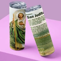 Image 1 of San Judas 20oz Tumbler with Straw and Lid.
