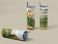 Image 3 of San Judas 20oz Tumbler with Straw and Lid.