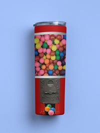 Image 4 of Gumball Machine 20oz Skinny Tumbler With Straw and Lid.