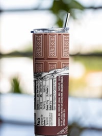 Image 4 of Hershey's 20oz Skinny Tumblers W/Lid &amp; Straw.