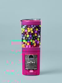 Image 5 of Gumball Machine 20oz Skinny Tumbler With Straw and Lid.