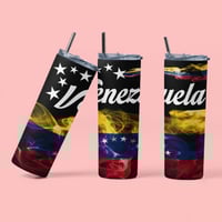 Image 1 of Venezuela 20oz Stainless Steel Thermal Skinny Tumbler.