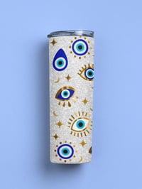 Image 3 of Evil Eye With Hand 20oz Tumbler With Straw and Leak Proof Lid.