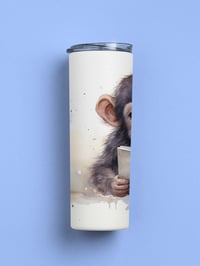 Image 5 of Bear Reading 20oz Thermal Tumbler With Straw. 