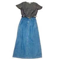 Image 1 of Women's Christopher & Banks Vintage Denim Maxi Skirt, 100% cotton, SZ 4