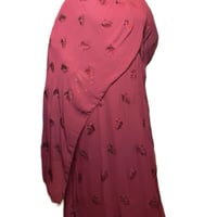 Image 1 of New collection double chiffon closed Abaya Maroon color