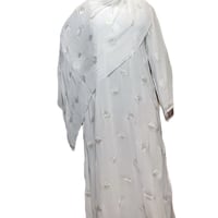 Image 1 of New collection double chiffon closed Abaya White