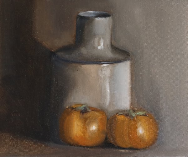 Image of Nature morte au vase et aux kakis