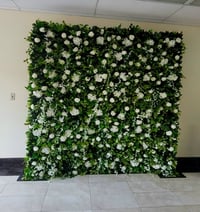 Image 3 of Greenery  Flower  Wall Backdrop Green /white