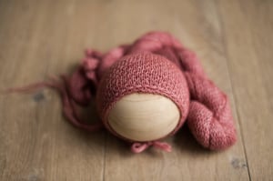 Image of Merino Heirloom Bonnet With Brim Detail 