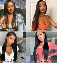 Image 4 of 360 Lace Human Straight Hair Wig Pre-plucked 