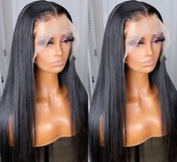 Image 2 of 360 Lace Human Straight Hair Wig Pre-plucked 