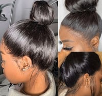 Image 3 of 360 Lace Human Straight Hair Wig Pre-plucked 