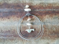 Wire & Porcelain Bird Decoration