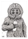 FOUR EYES original ink illustration/choice of adding color!