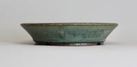 Image 3 of Round bonsai pot in a matte blue glaze. D.197mm