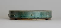 Image 1 of Round studded bonsai pot in a copper glaze. d.144mm