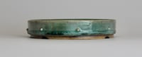 Image 2 of Round studded bonsai pot in a copper glaze. d.144mm