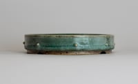 Image 4 of Round studded bonsai pot in a copper glaze. d.144mm