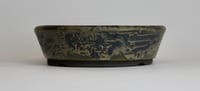 Image 2 of Round bonsai pot in a crawl glaze. D.163mm