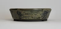 Image 4 of Round bonsai pot in a crawl glaze. D.163mm