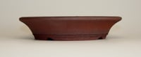 Image 2 of Round unglazed red bonsai pot. D.185mm
