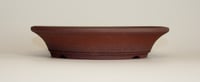 Image 3 of Round unglazed red bonsai pot. D.185mm