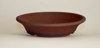 Image 4 of Round unglazed red bonsai pot. D.185mm
