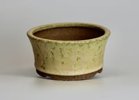 Image 5 of Round bonsai pot in a yellow glaze. D.116mm