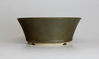 Image 1 of Round bonsai pot in a bronze glaze. D.172mm