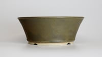 Image 2 of Round bonsai pot in a bronze glaze. D.172mm