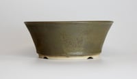 Image 3 of Round bonsai pot in a bronze glaze. D.172mm