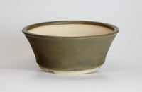 Image 4 of Round bonsai pot in a bronze glaze. D.172mm
