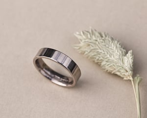Image of 18ct white gold 5mm matte finish flat court ring