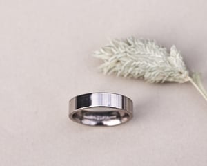 Image of 18ct white gold 5mm matte finish flat court ring