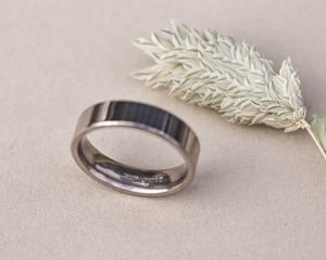 Image of 18ct white gold 5mm matte finish flat court ring