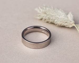 Image of 18ct white gold 5mm matte finish flat court ring