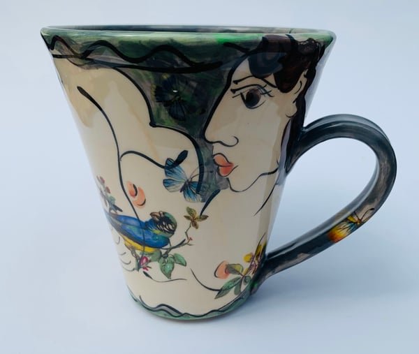 Image of Grey Mug with green spot