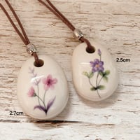 Image 2 of Handmade Ceramic Flower Pendants – Wearable Essential Oil Diffuser