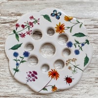 Image 2 of Special Edition Handmade Ceramic Flower Frog – Wildflower Design